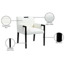  Color_Cream -- Aimee Cream Vegan Leather Upholstered Dining Arm Chair IMAGE 10