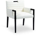  Color_Cream -- Aimee Cream Vegan Leather Upholstered Dining Arm Chair IMAGE 1