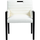 Color_Cream -- Aimee Cream Vegan Leather Upholstered Dining Arm Chair IMAGE 3
