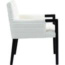  Color_Cream -- Aimee Cream Vegan Leather Upholstered Dining Arm Chair IMAGE 4
