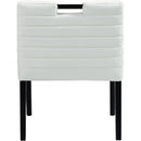  Color_Cream -- Aimee Cream Vegan Leather Upholstered Dining Arm Chair IMAGE 5
