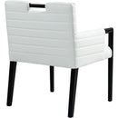  Color_Cream -- Aimee Cream Vegan Leather Upholstered Dining Arm Chair IMAGE 6