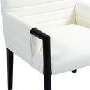  Color_Cream -- Aimee Cream Vegan Leather Upholstered Dining Arm Chair IMAGE 7