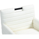  Color_Cream -- Aimee Cream Vegan Leather Upholstered Dining Arm Chair IMAGE 8
