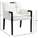  Color_Cream -- Aimee Cream Vegan Leather Upholstered Dining Arm Chair IMAGE 9