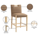  Color_Brown -- Aimee Brown Vegan Leather Upholstered Counter Stool IMAGE 10