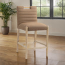 Color_Brown -- Aimee Brown Vegan Leather Upholstered Counter Stool IMAGE 2