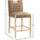  Color_Brown -- Aimee Brown Vegan Leather Upholstered Counter Stool IMAGE 9