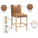  Color_Cognac -- Aimee Cognac Vegan Leather Upholstered Counter Stool IMAGE 10