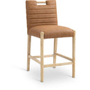  Color_Cognac -- Aimee Cognac Vegan Leather Upholstered Counter Stool IMAGE 1
