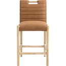  Color_Cognac -- Aimee Cognac Vegan Leather Upholstered Counter Stool IMAGE 3