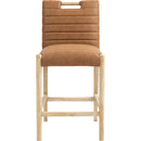 Meridian Aimee Cognac Vegan Leather Counter Stool IMAGE 3