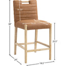  Color_Cognac -- Aimee Cognac Vegan Leather Upholstered Counter Stool IMAGE 9