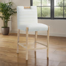  Color_Cream -- Aimee Cream Vegan Leather Upholstered Counter Stool IMAGE 2