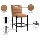  Color_Cognac -- Aimee Cognac Vegan Leather Upholstered Counter Stool IMAGE 10