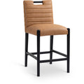  Color_Cognac -- Aimee Cognac Vegan Leather Upholstered Counter Stool IMAGE 1