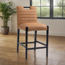  Color_Cognac -- Aimee Cognac Vegan Leather Upholstered Counter Stool IMAGE 2