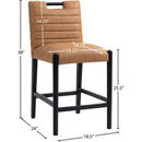  Color_Cognac -- Aimee Cognac Vegan Leather Upholstered Counter Stool IMAGE 9