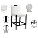  Color_Cream -- Aimee Cream Vegan Leather Upholstered Counter Stool IMAGE 10