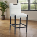 Color_Cream -- Aimee Cream Vegan Leather Upholstered Counter Stool IMAGE 2