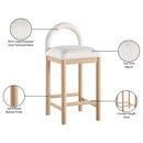  Color_Cream -- Conrad Cream Linen Textured Fabric Upholstered Counter Stool IMAGE 10
