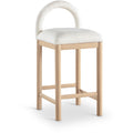  Color_Cream -- Conrad Cream Linen Textured Fabric Upholstered Counter Stool IMAGE 1