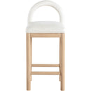  Color_Cream -- Conrad Cream Linen Textured Fabric Upholstered Counter Stool IMAGE 3