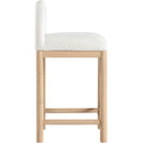  Color_Cream -- Conrad Cream Linen Textured Fabric Upholstered Counter Stool IMAGE 4