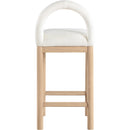  Color_Cream -- Conrad Cream Linen Textured Fabric Upholstered Counter Stool IMAGE 5