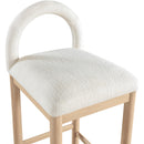  Color_Cream -- Conrad Cream Linen Textured Fabric Upholstered Counter Stool IMAGE 6