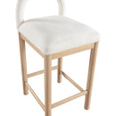  Color_Cream -- Conrad Cream Linen Textured Fabric Upholstered Counter Stool IMAGE 7