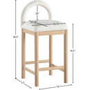 Meridian Conrad Cream Linen Textured Fabric Counter Stool IMAGE 9