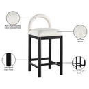  Color_Cream -- Conrad Cream Linen Textured Fabric Upholstered Counter Stool IMAGE 10