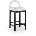  Color_Cream -- Conrad Cream Linen Textured Fabric Upholstered Counter Stool IMAGE 1