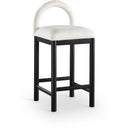 Meridian Conrad Cream Linen Textured Fabric Counter Stool IMAGE 1