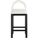 Color_Cream -- Conrad Cream Linen Textured Fabric Upholstered Counter Stool IMAGE 3