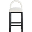 Meridian Conrad Cream Linen Textured Fabric Counter Stool IMAGE 3