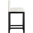Meridian Conrad Cream Linen Textured Fabric Counter Stool IMAGE 4
