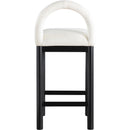  Color_Cream -- Conrad Cream Linen Textured Fabric Upholstered Counter Stool IMAGE 5