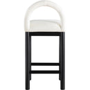 Meridian Conrad Cream Linen Textured Fabric Counter Stool IMAGE 5