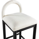  Color_Cream -- Conrad Cream Linen Textured Fabric Upholstered Counter Stool IMAGE 6