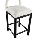  Color_Cream -- Conrad Cream Linen Textured Fabric Upholstered Counter Stool IMAGE 7