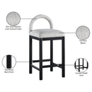  Color_Grey -- Conrad Grey Linen Textured Fabric Upholstered Counter Stool IMAGE 10