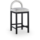  Color_Grey -- Conrad Grey Linen Textured Fabric Upholstered Counter Stool IMAGE 1