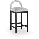 Meridian Conrad Grey Linen Textured Fabric Counter Stool IMAGE 1
