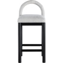  Color_Grey -- Conrad Grey Linen Textured Fabric Upholstered Counter Stool IMAGE 3