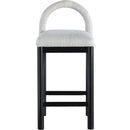 Meridian Conrad Grey Linen Textured Fabric Counter Stool IMAGE 3