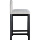 Meridian Conrad Grey Linen Textured Fabric Counter Stool IMAGE 4