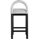  Color_Grey -- Conrad Grey Linen Textured Fabric Upholstered Counter Stool IMAGE 5