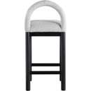 Meridian Conrad Grey Linen Textured Fabric Counter Stool IMAGE 5